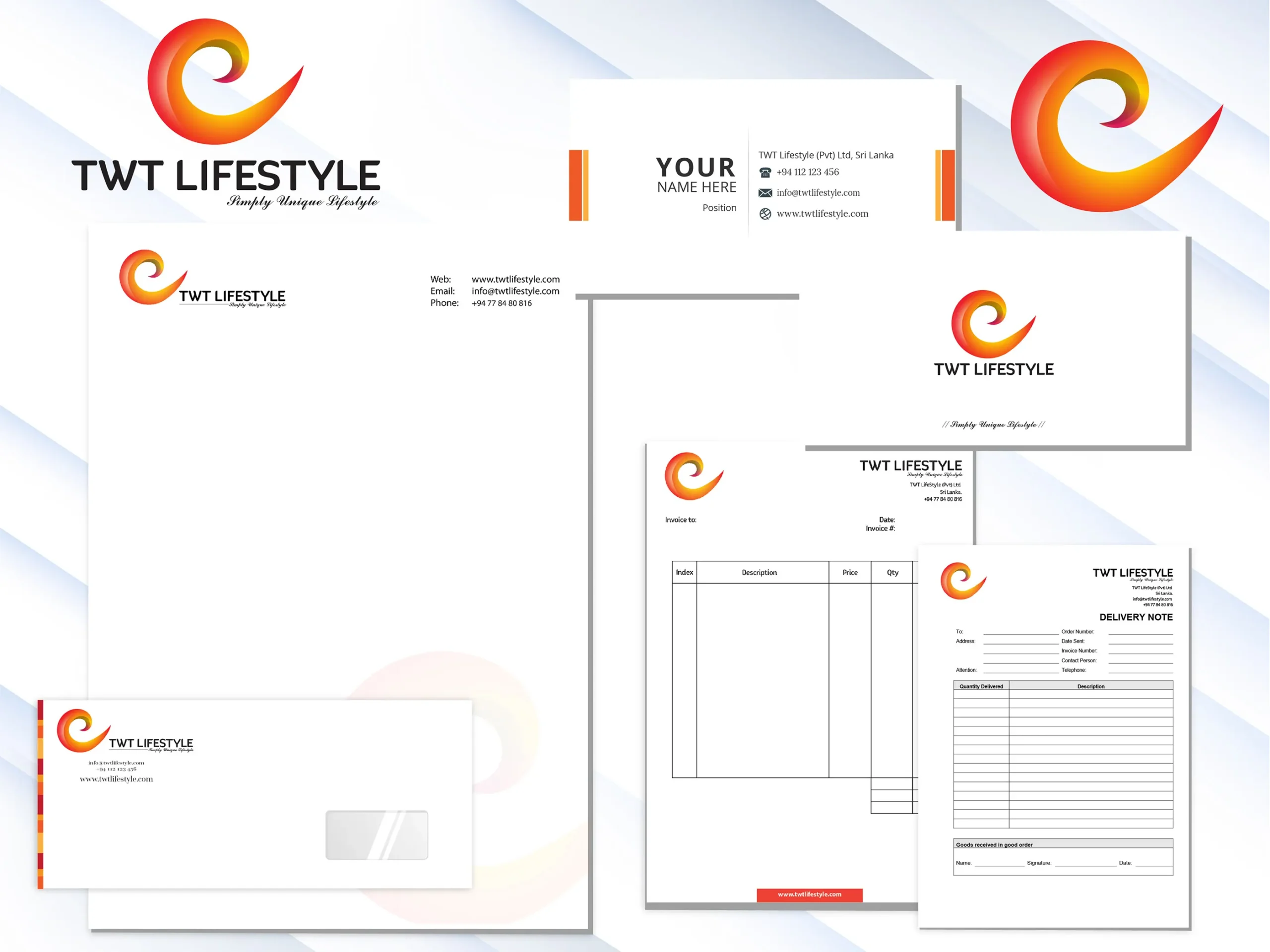 Business Stationery Set for TWT Lifestyle